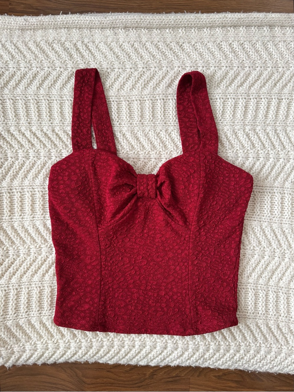 Y2K Red Sweetheart Cropped Top